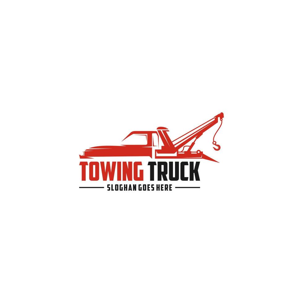 Illustration , graphic of towing truck service logo design. Suitable for the automotive company, logo, illustration, animation, etc. vector
