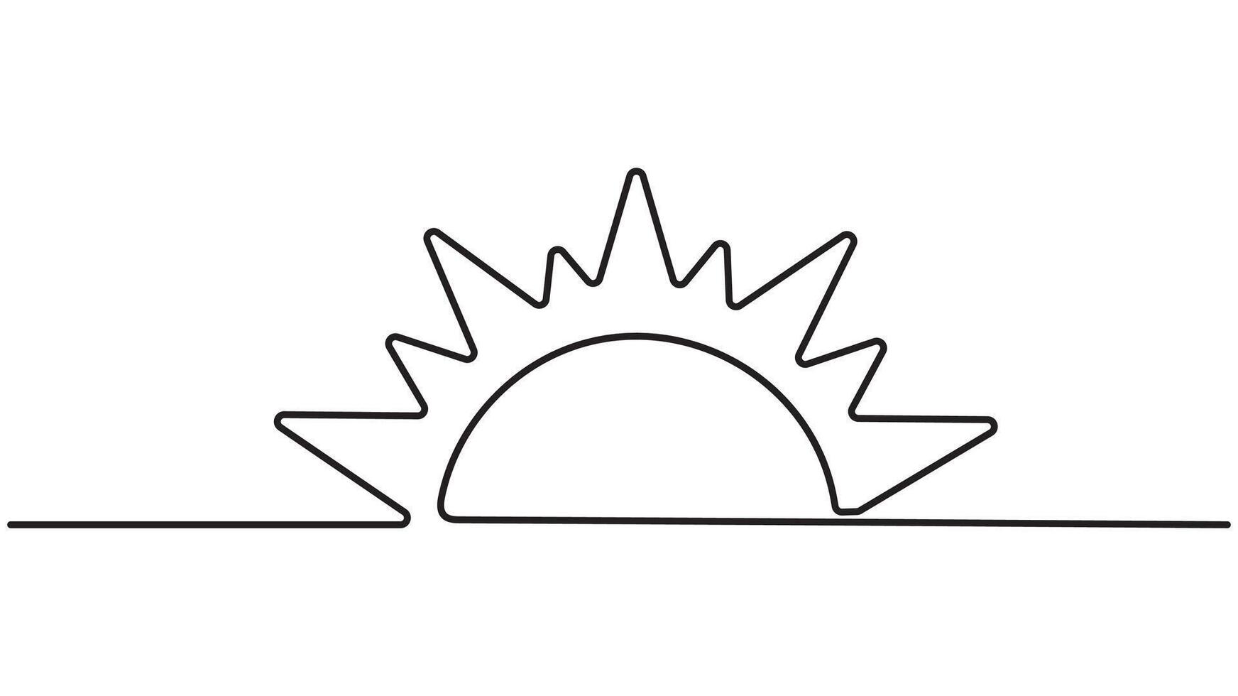 Simple and minimalist continuous line drawing of sun icon. Sun continuous line icon illustration vector