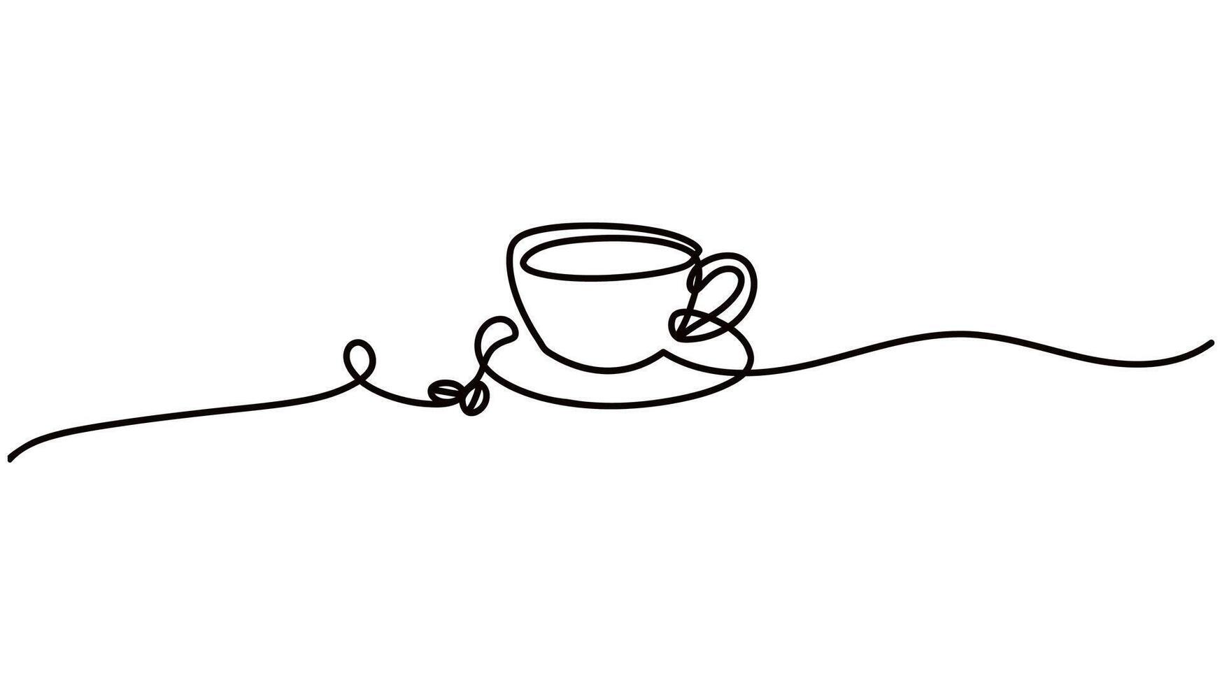 Elegant Minimalist Coffee Cup Design in continuous one line drawing Perfect Symbol of Simplicity, Warmth, and Style for Modern Branding, Creative Artwork, or Personalized Home Decor Ideas vector