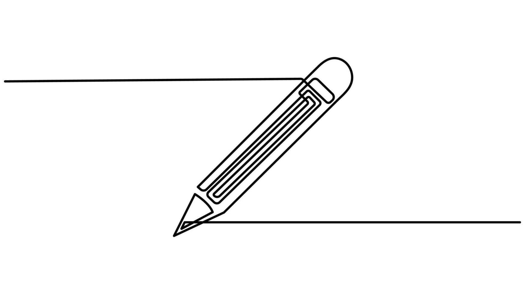 Continuous One Line Pencil Illustration Minimalist Art for Writing and Creativity vector