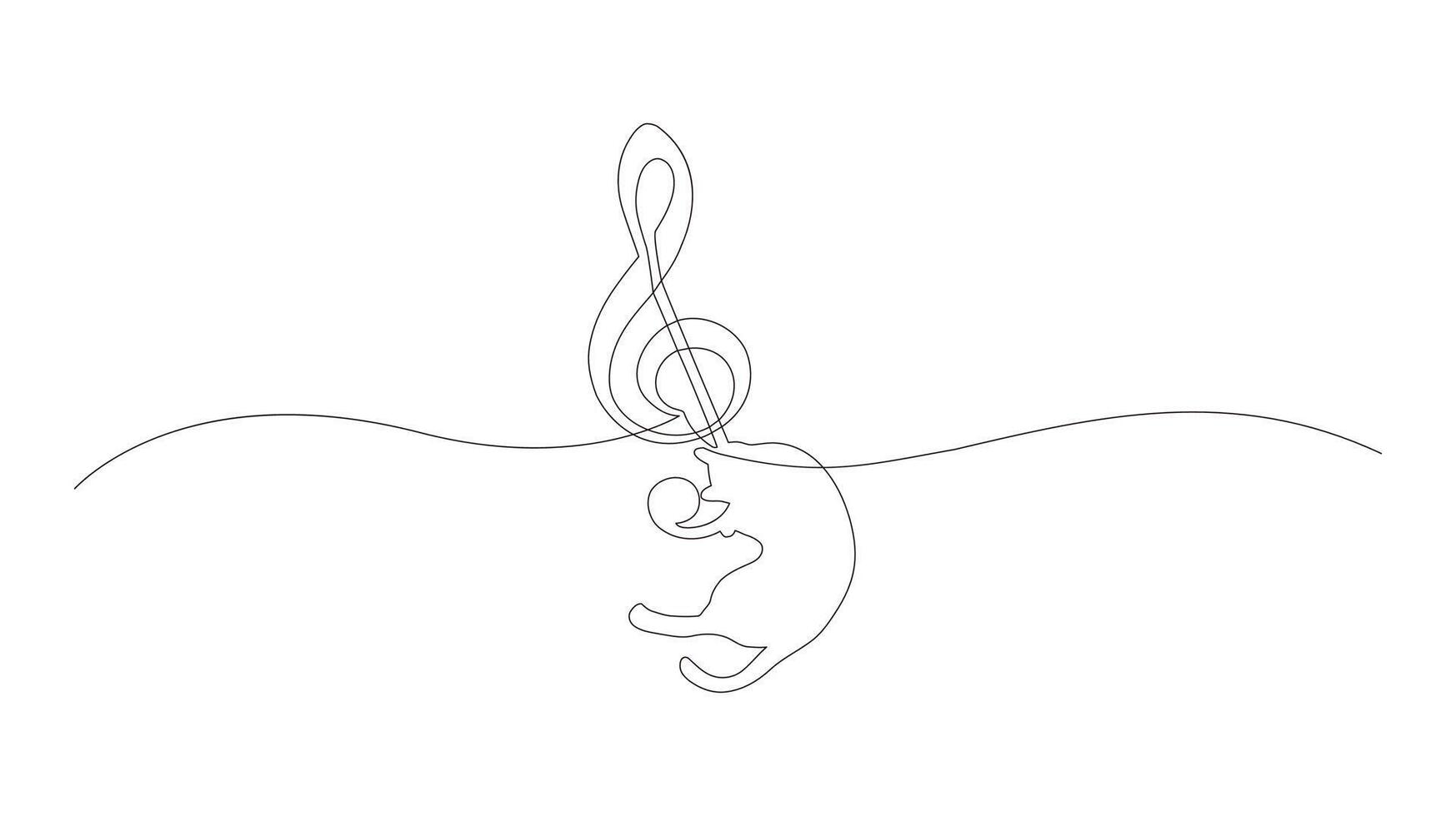 Music Note Illustration Continuous One-Line Drawing for Music Concepts vector