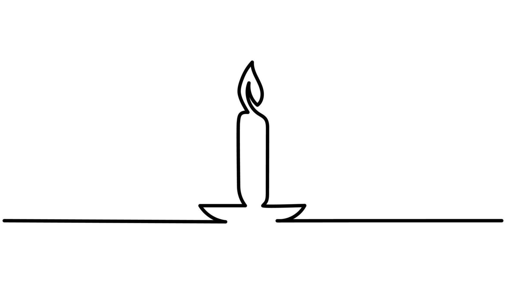 Candle Icon Continuous One Line Drawing Minimalist Art for Elegant Designs vector