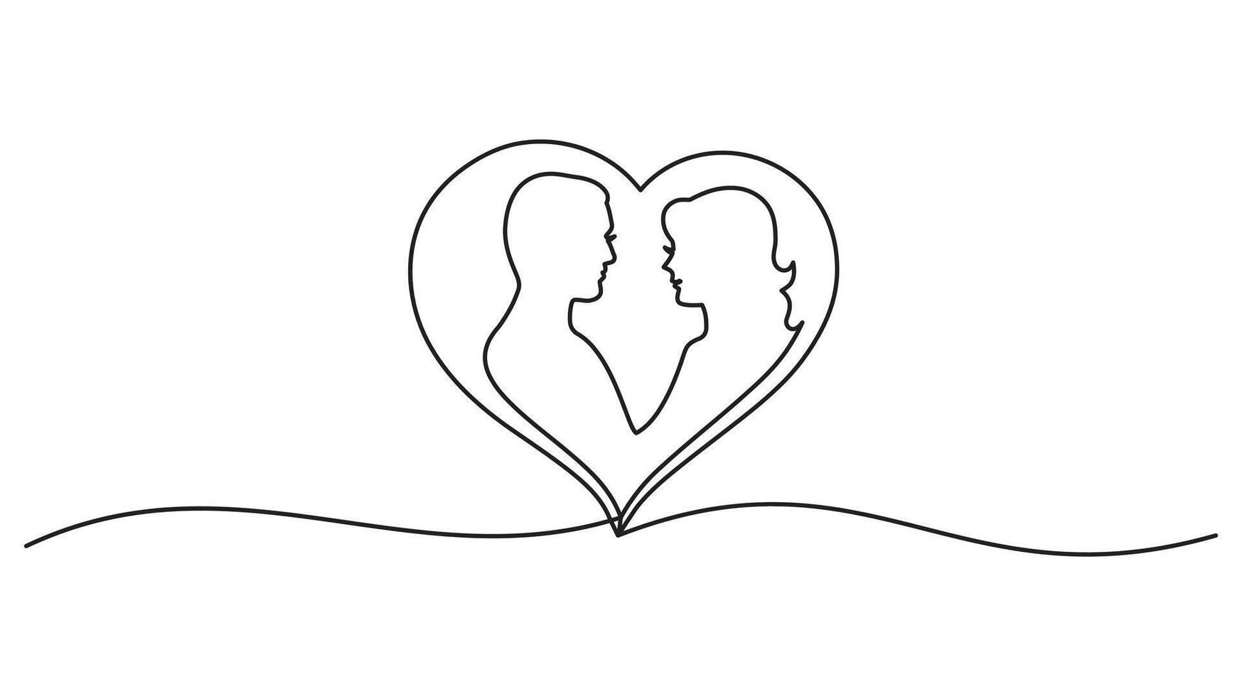 Heart Line Art Illustration continuous one line drawing Minimalist Sketch for Creative Love Designs vector