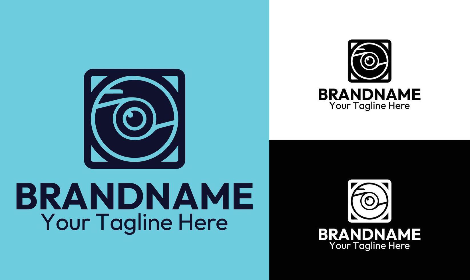 Modern Minimalist Lens Logo for Professional Photographers and Media Agencies vector