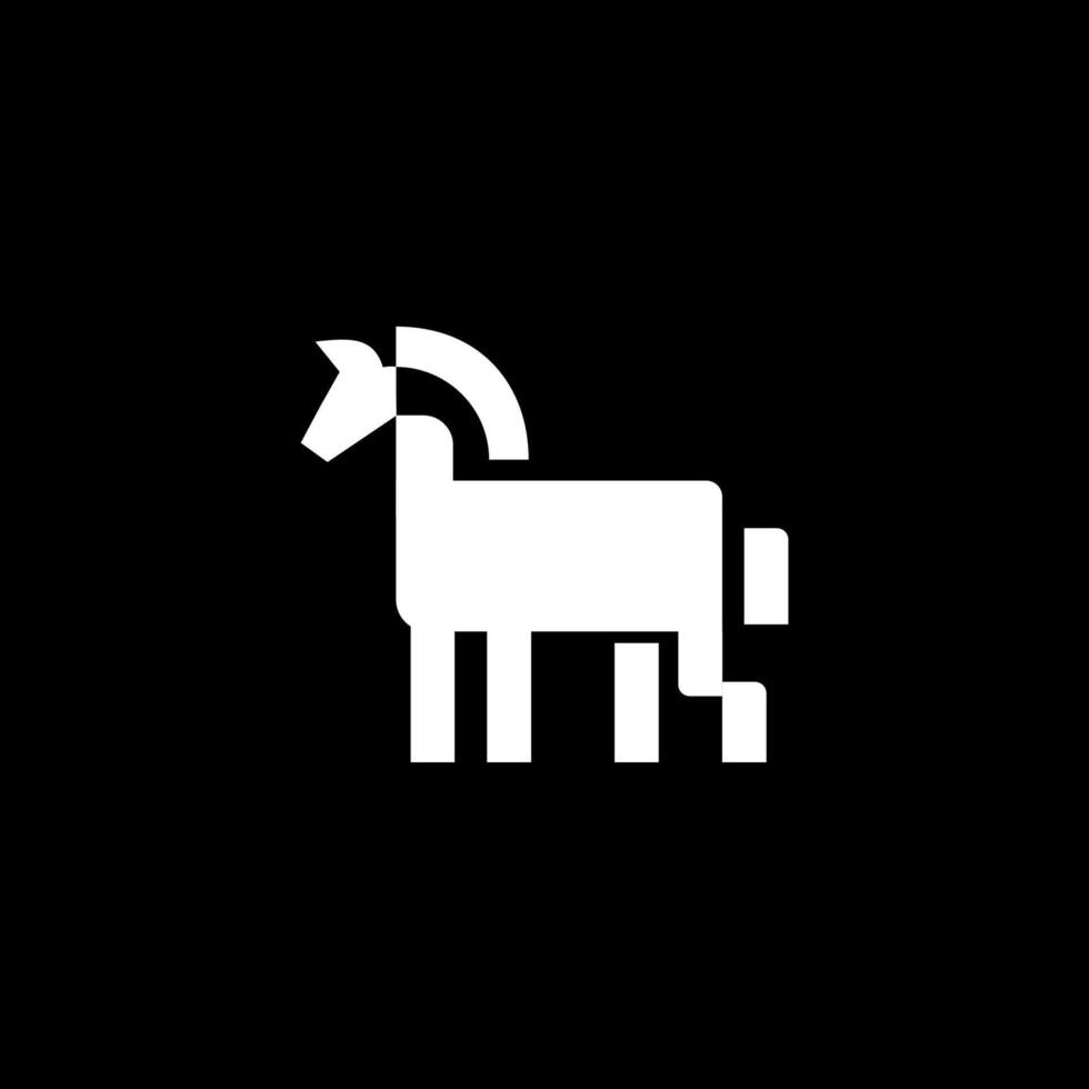 A white horse on a black background vector