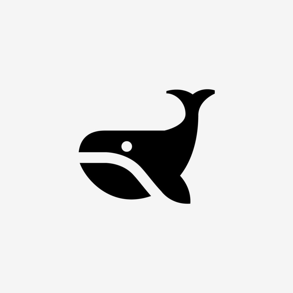 A whale logo with a black outline vector