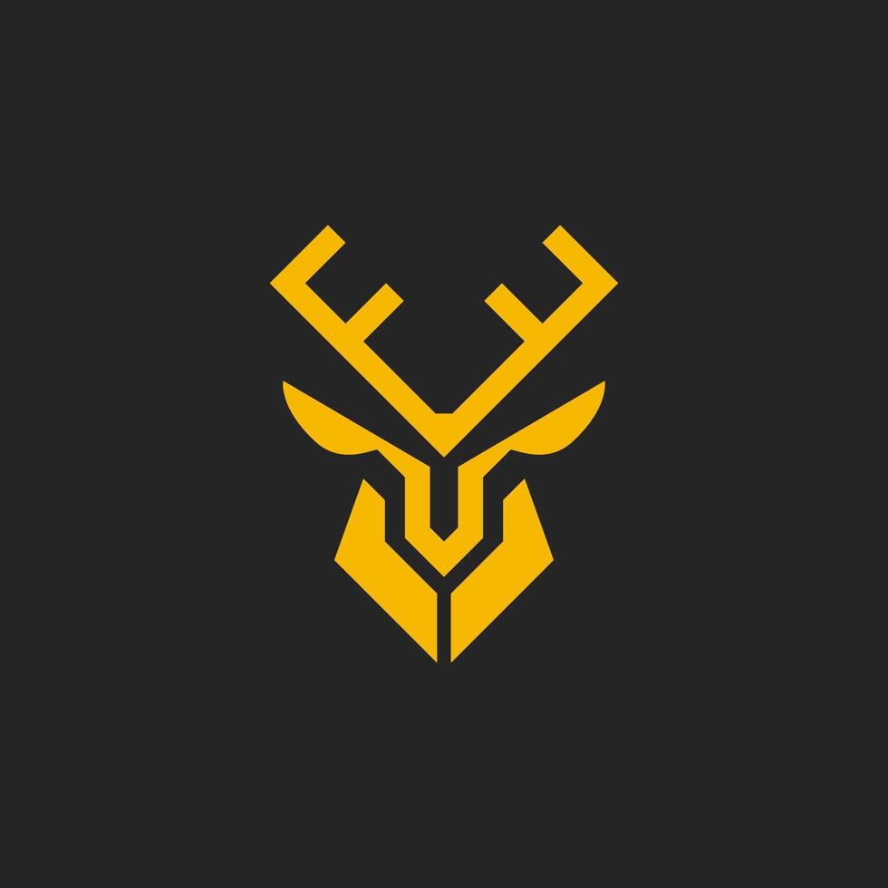 A deer head logo with yellow and black colors vector