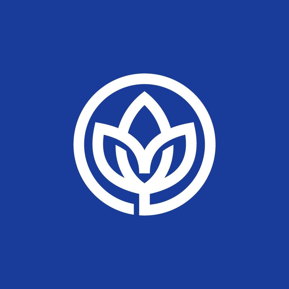 The logo for the nature or financial, with a white leaf in the center vector