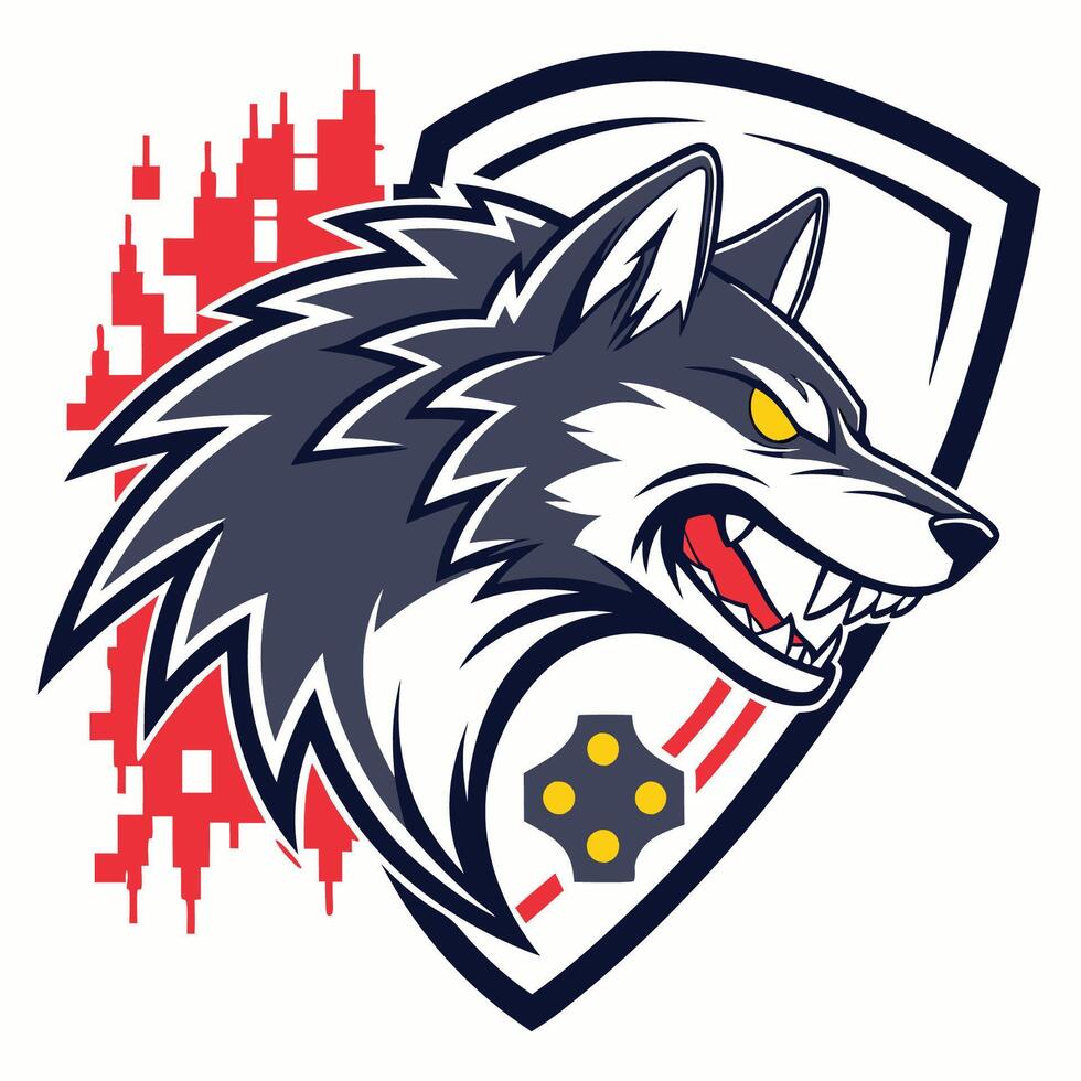 The wolf mascot for a soccer team vector