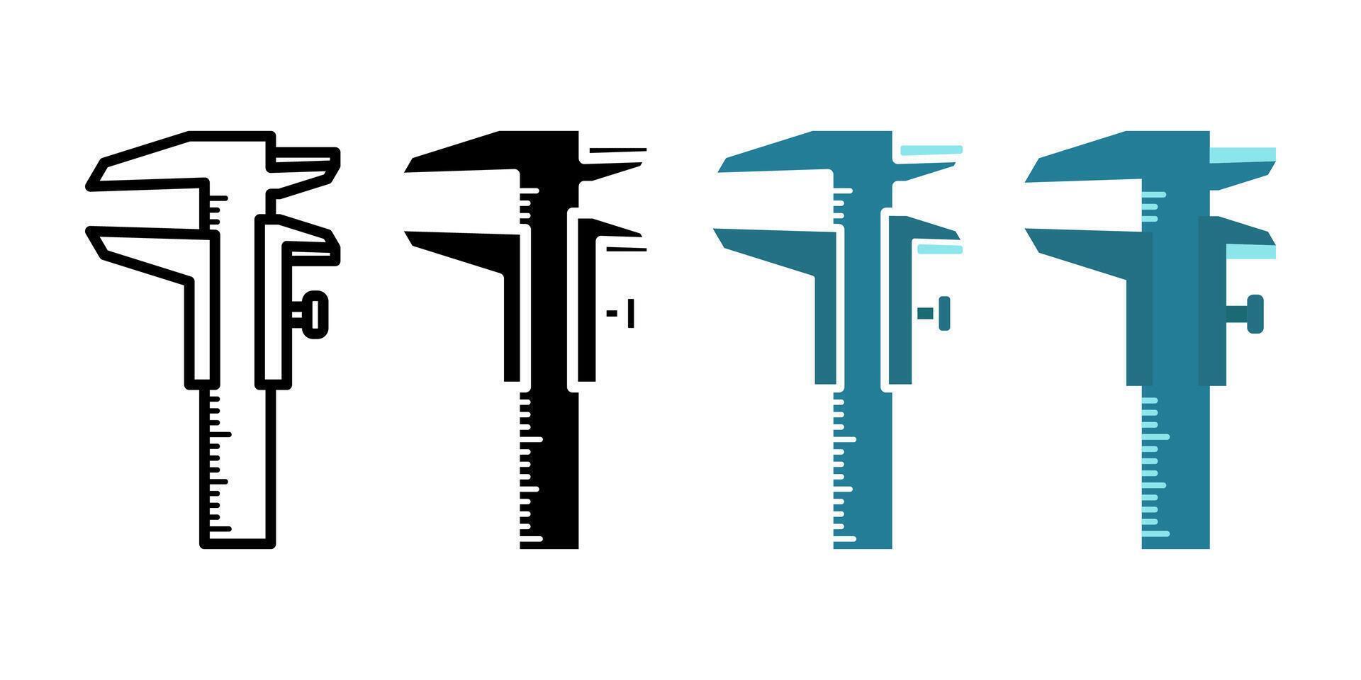Vernier Caliper icon set. Measuring sign. for mobile concept and web design. illustration on white background vector