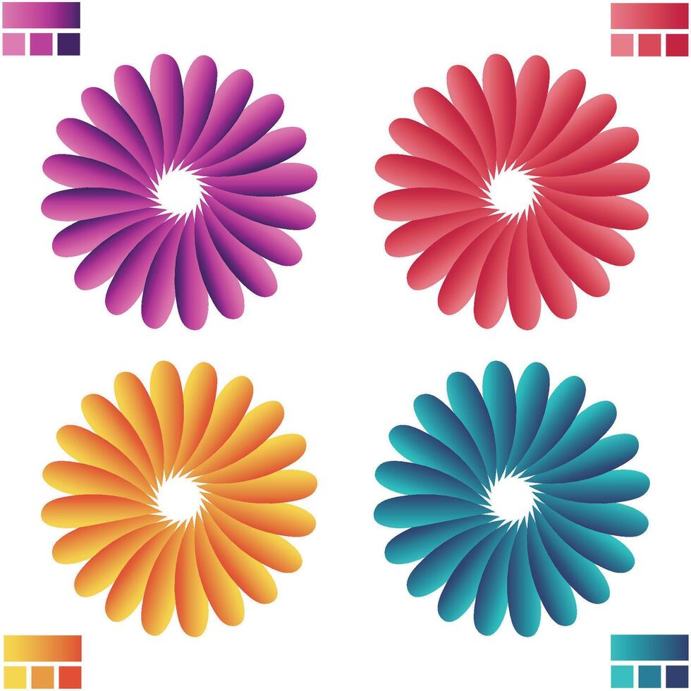 Abstract flowers gradient illustration vector