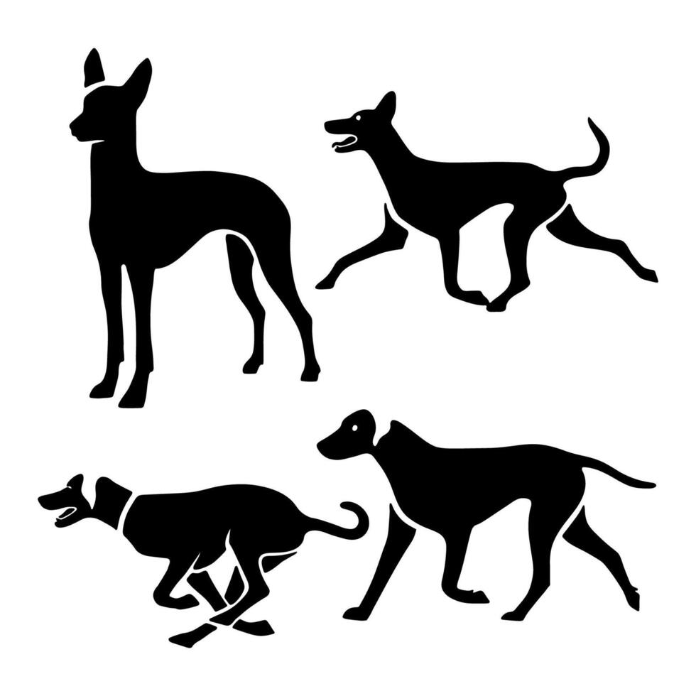 Flat design animals silhouette set collection vector