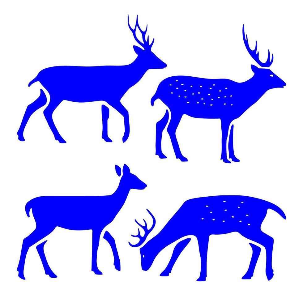 Deer silhouette illustration Deer silhouette collection vector