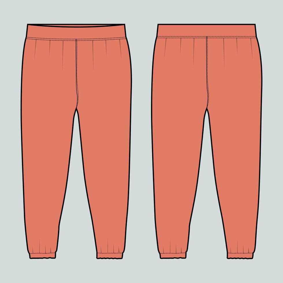 A pair of pants with orange color vector