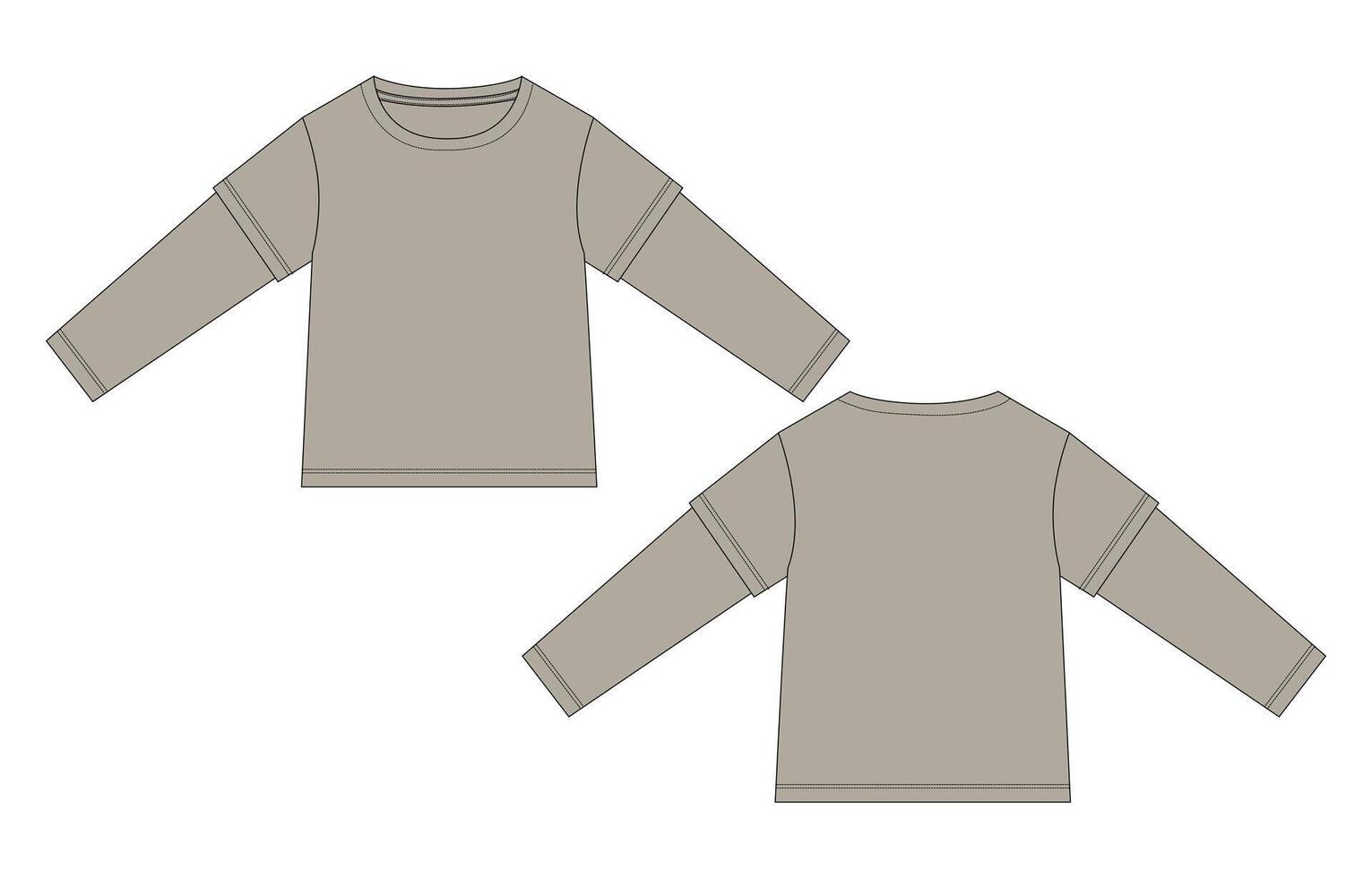 The long sleeve tee is shown in a drawing vector