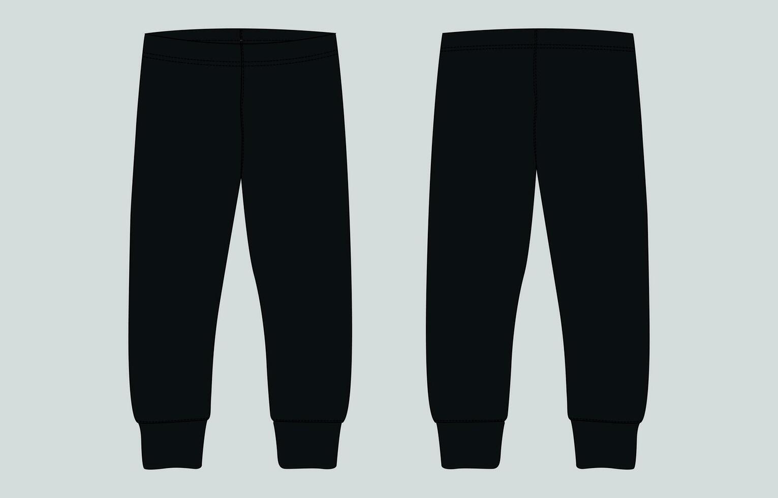 A pair of black pants on a gray background vector