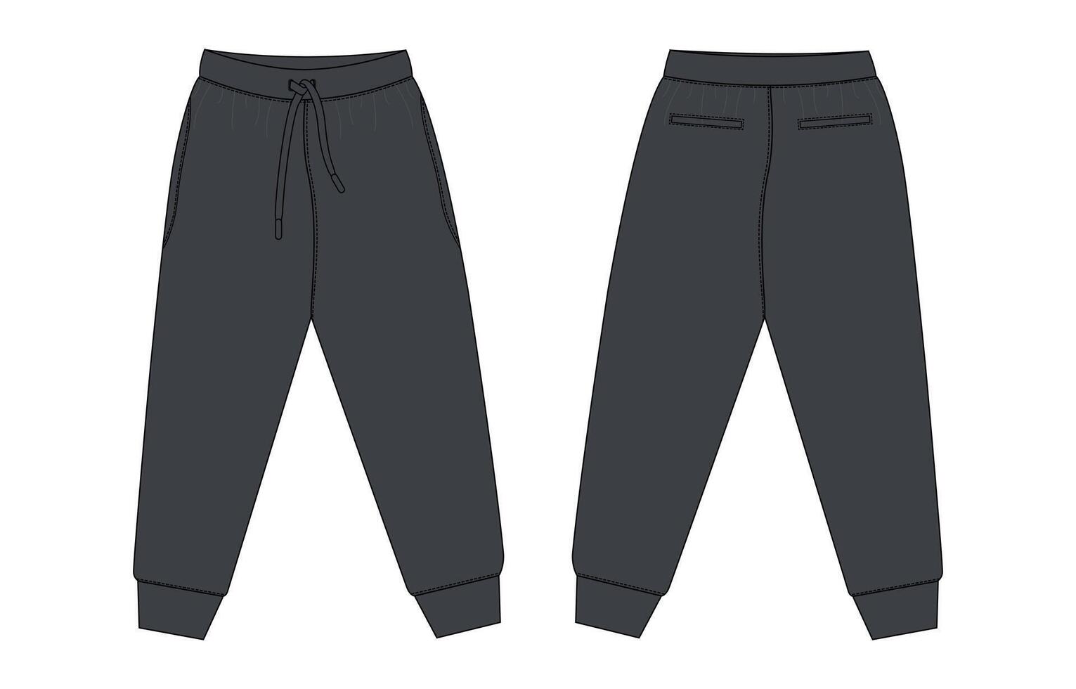 A pair of sweatpants with a zipper on the side vector