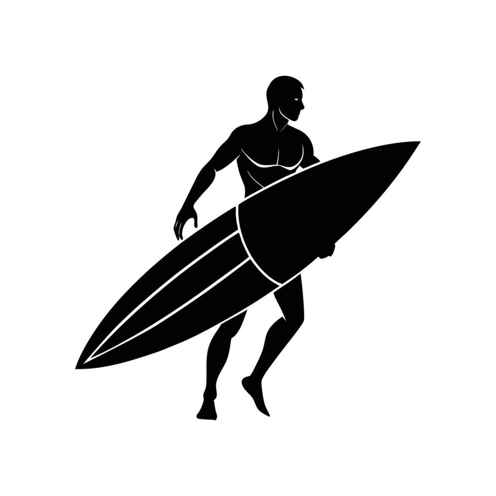 Surfer Surfboard Boarding Silhouette vector