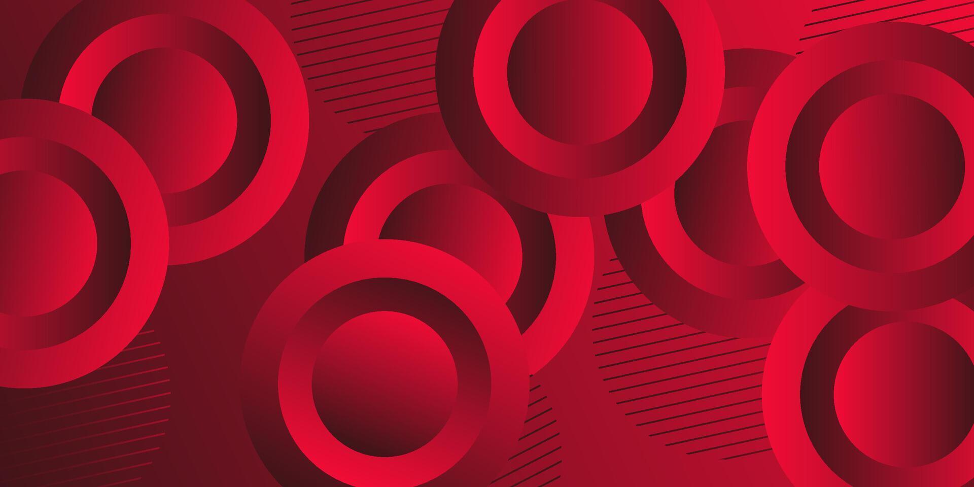 Abstract dark red dynamic gradient background with 3D look and simple circle pattern. Rounded rectangle elements. Cool and luxury design. Eps10 vector