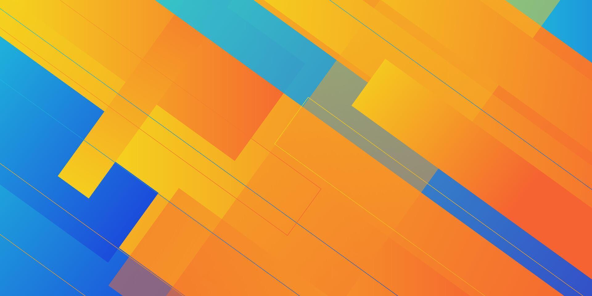 Trendy 3D paper cut abstract background with blue and orange square pattern overlapping in the background. Eps10 vector