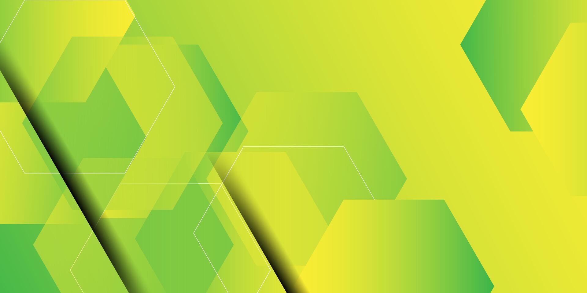 Colorful bright green background with hexagon shapes and lines. Hexagon illustration with simple pattern. Smart design for your promotion. Eps10 vector