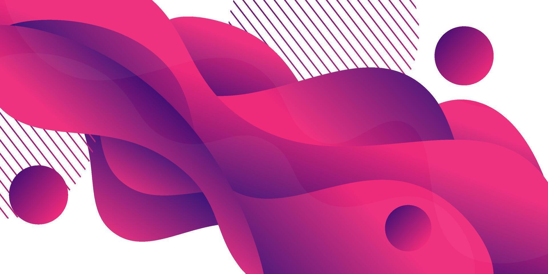 Abstract bright purple 3D wave geometric background. Wave color background with circle pattern design. Liquid shape composition. Eps10 vector