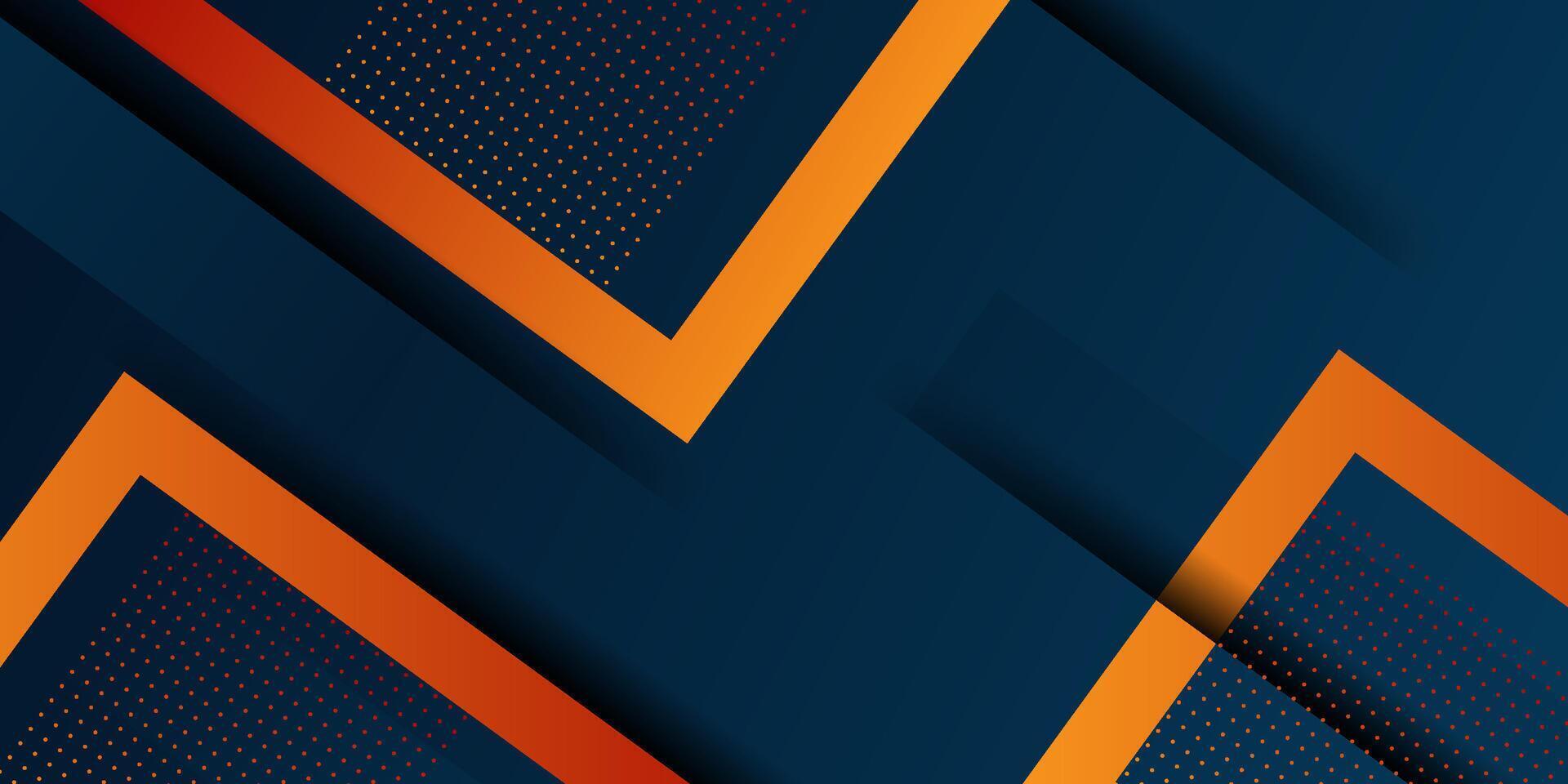 Abstract geometric futuristic background with colorful orange and dark blue background design. Overlapping triangle pattern. Eps10 vector