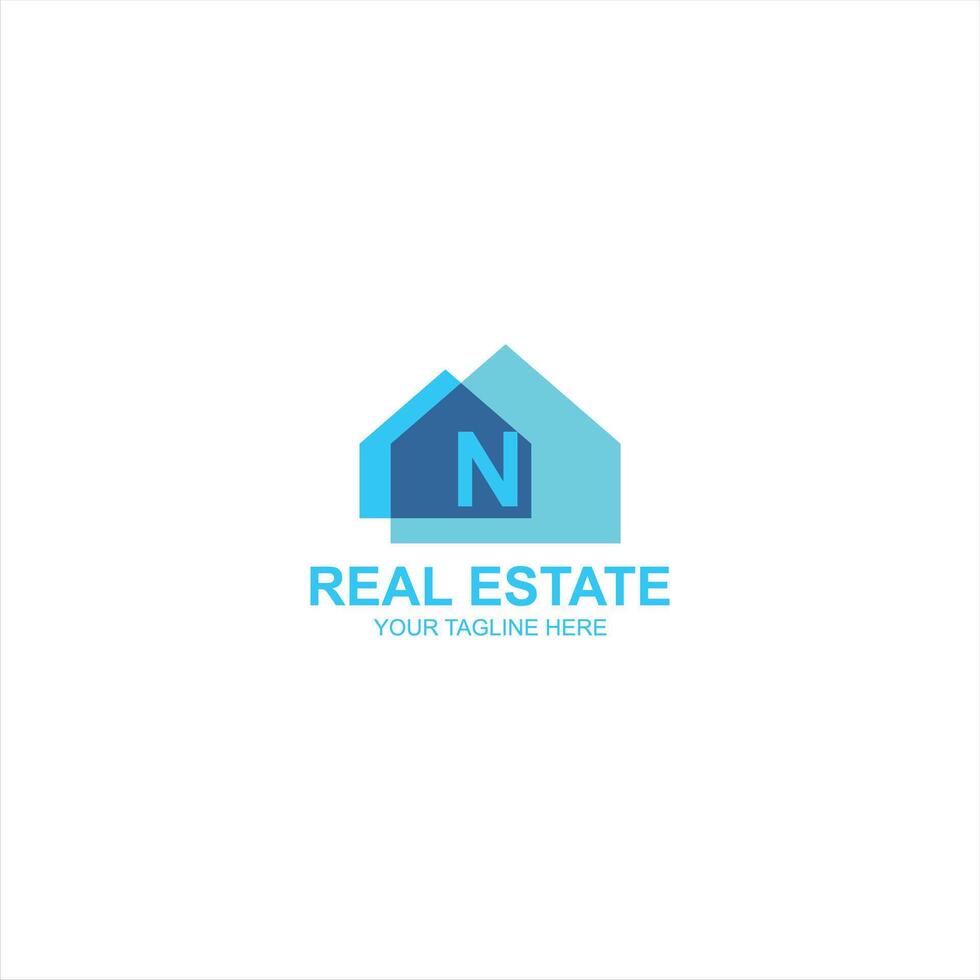 letter n logo icon for house, building, or real estate with creative illustration vector