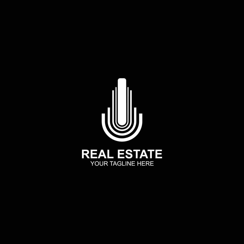 letter u logo icon for development building or real estate with creative illustration vector