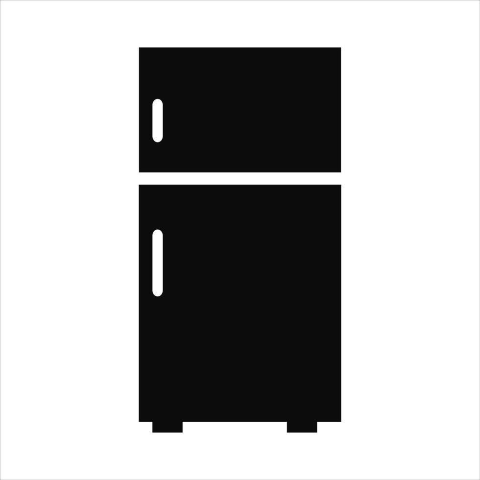 Refrigerator or Fridge icon on white background. Flat refrigerator icon symbol sign from modern furniture and household. Fridge appliance isolated icon illustration design. vector