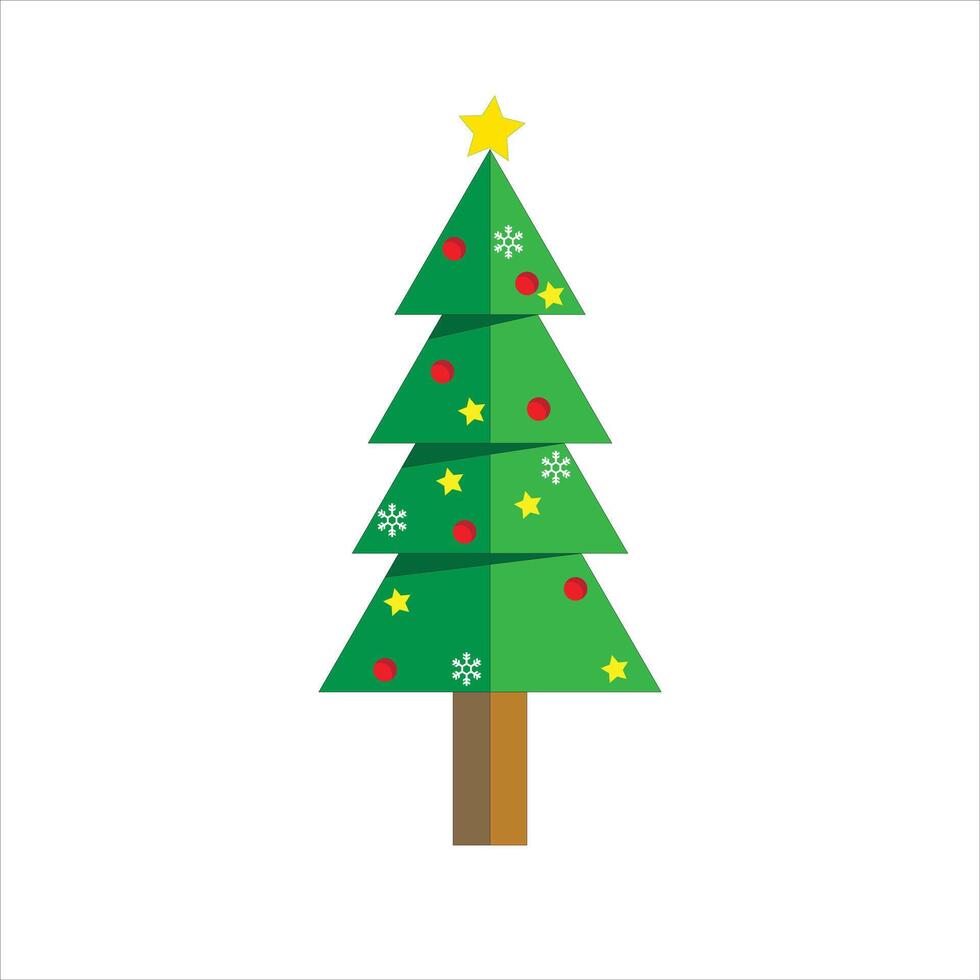 Christmas tree with ornaments illustration vector
