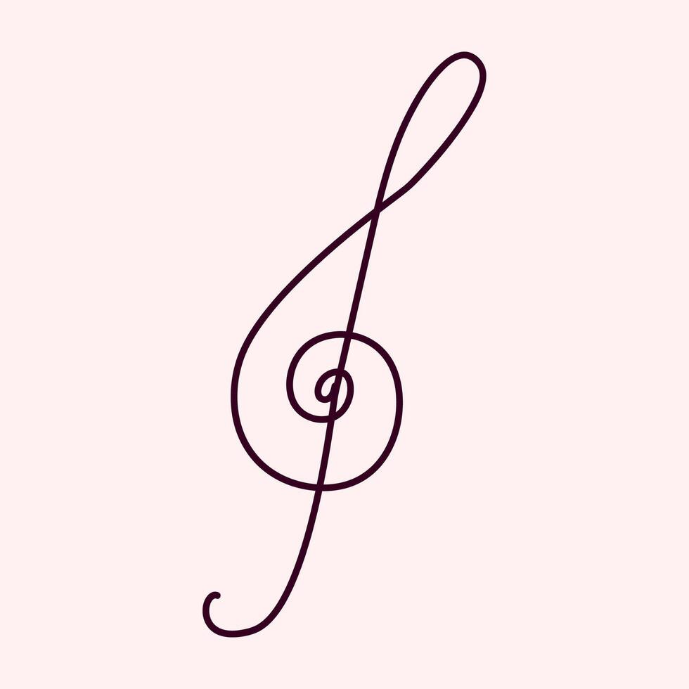 Elegant Treble Clef Musical Note Illustration vector