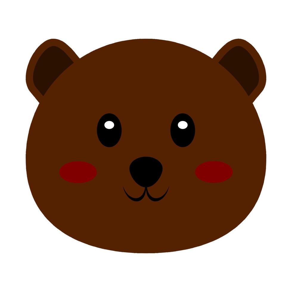Adorable Bear Cartoon Head Illustration vector