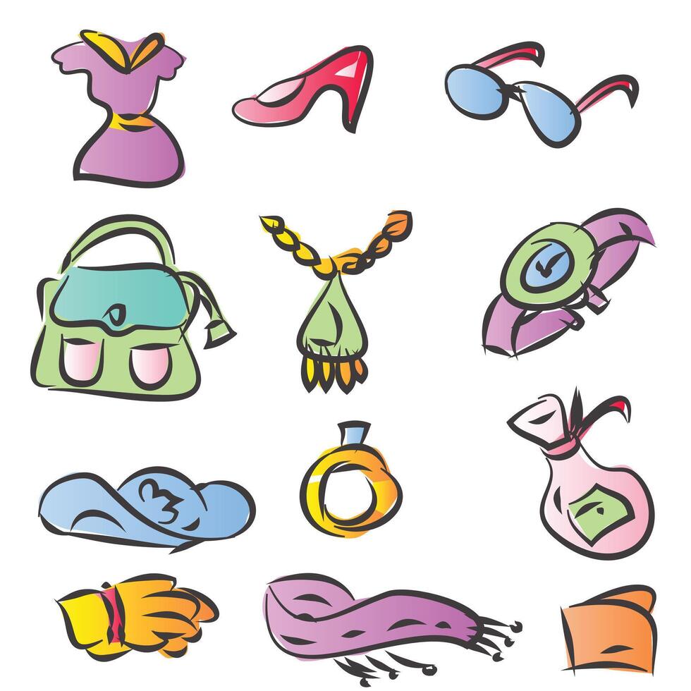 Fashion Items Icon vector