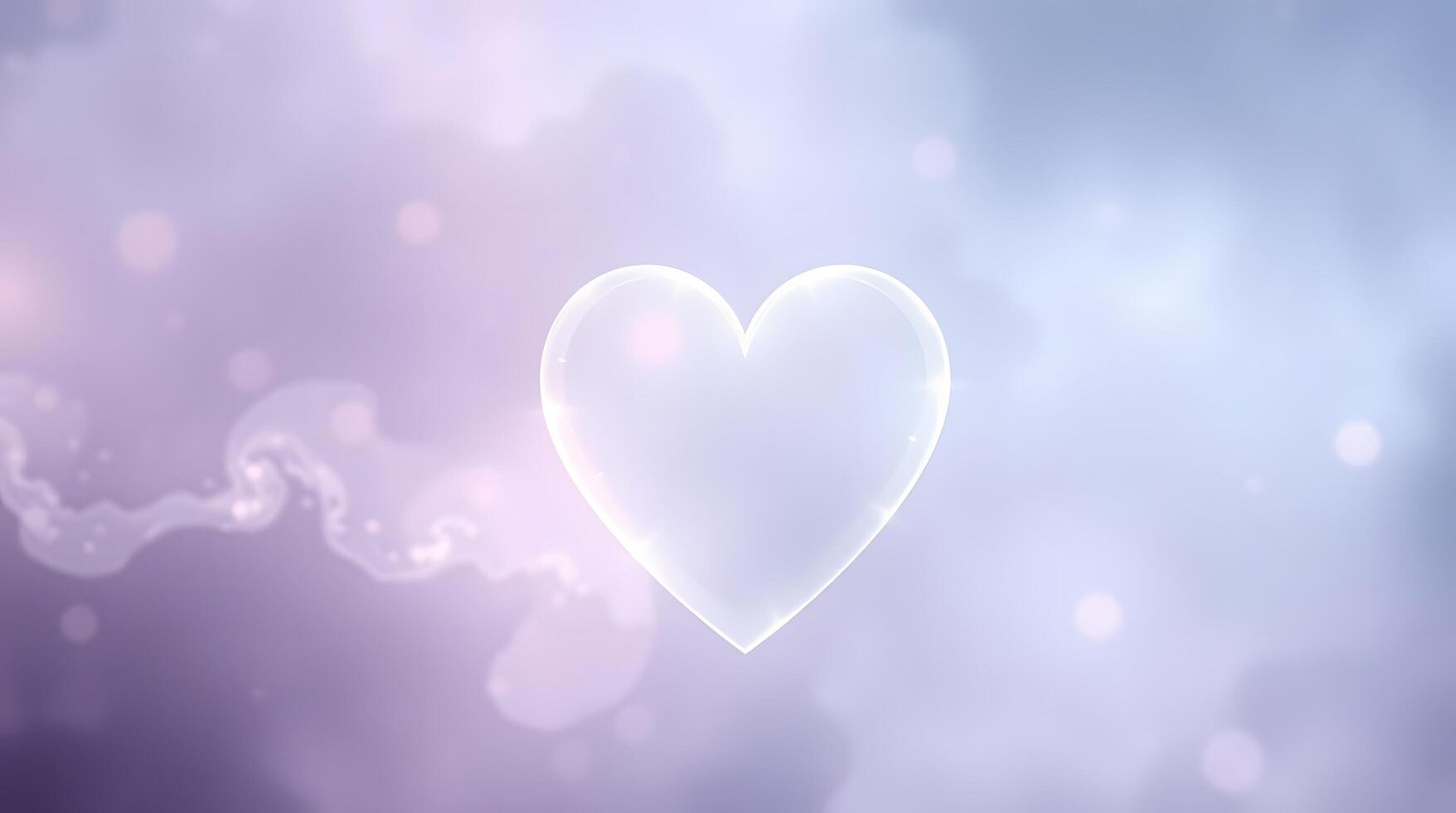 Glowing Heart Serene Lavender Bokeh Background photo