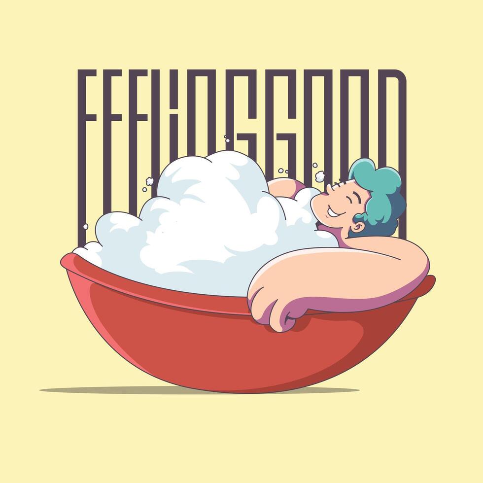 Relax on bathroom vector