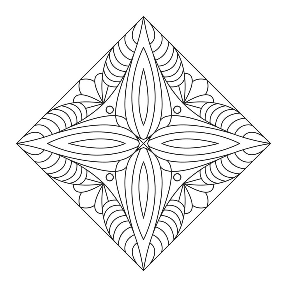 simple black line floral orient mandala vector