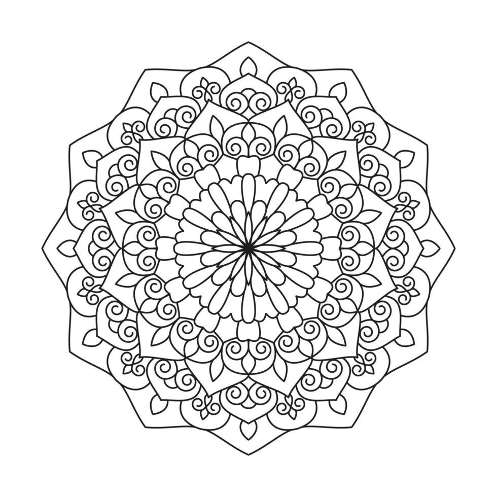 Simple Mandala Shape for Coloring book page vector