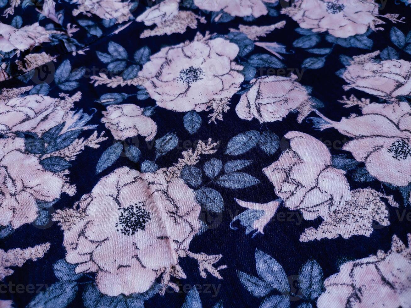 A series of abstract multi-colored rose flower patterns in medium color, rose material fabric solid photo
