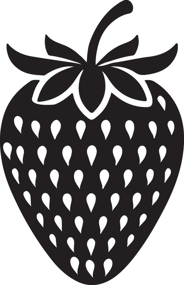 A collection of strawberry silhouettes in various shapes, presented as an isolated illustration. vector