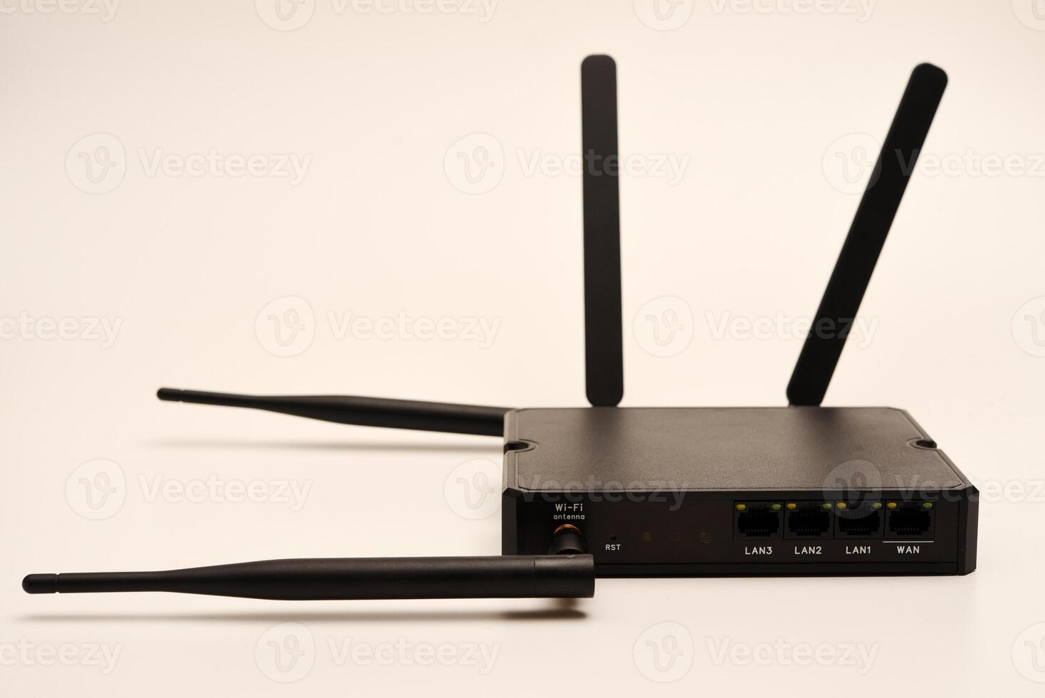GSM modem. An Internet station with a SIM card. A black router on a white background. photo