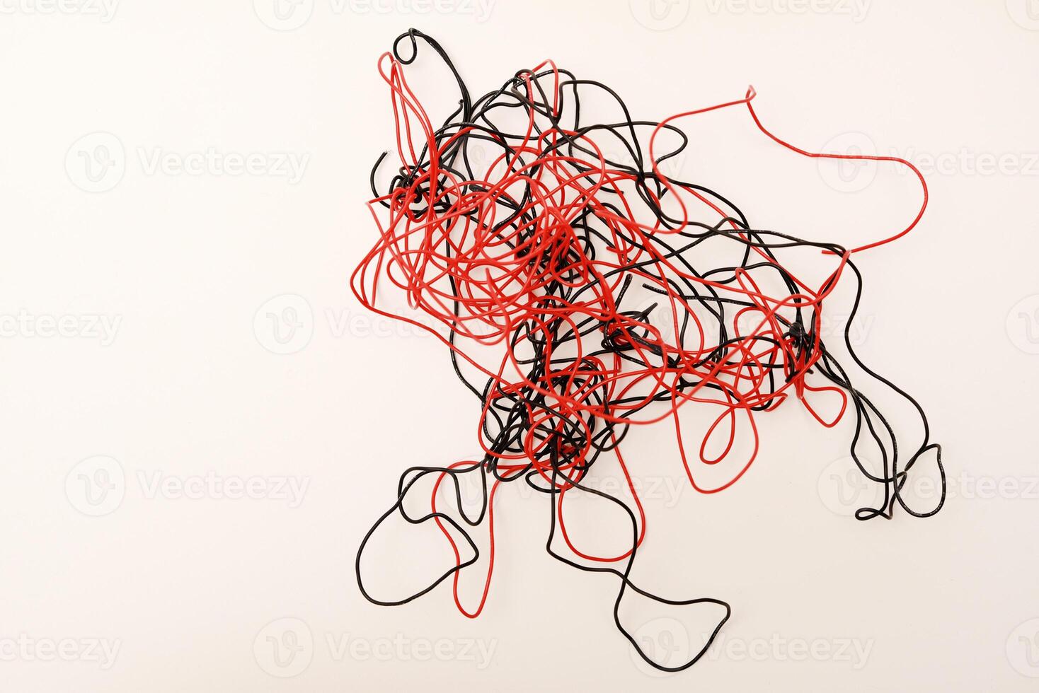 Coils of multicolored wires for electronics. Wires for devices. photo
