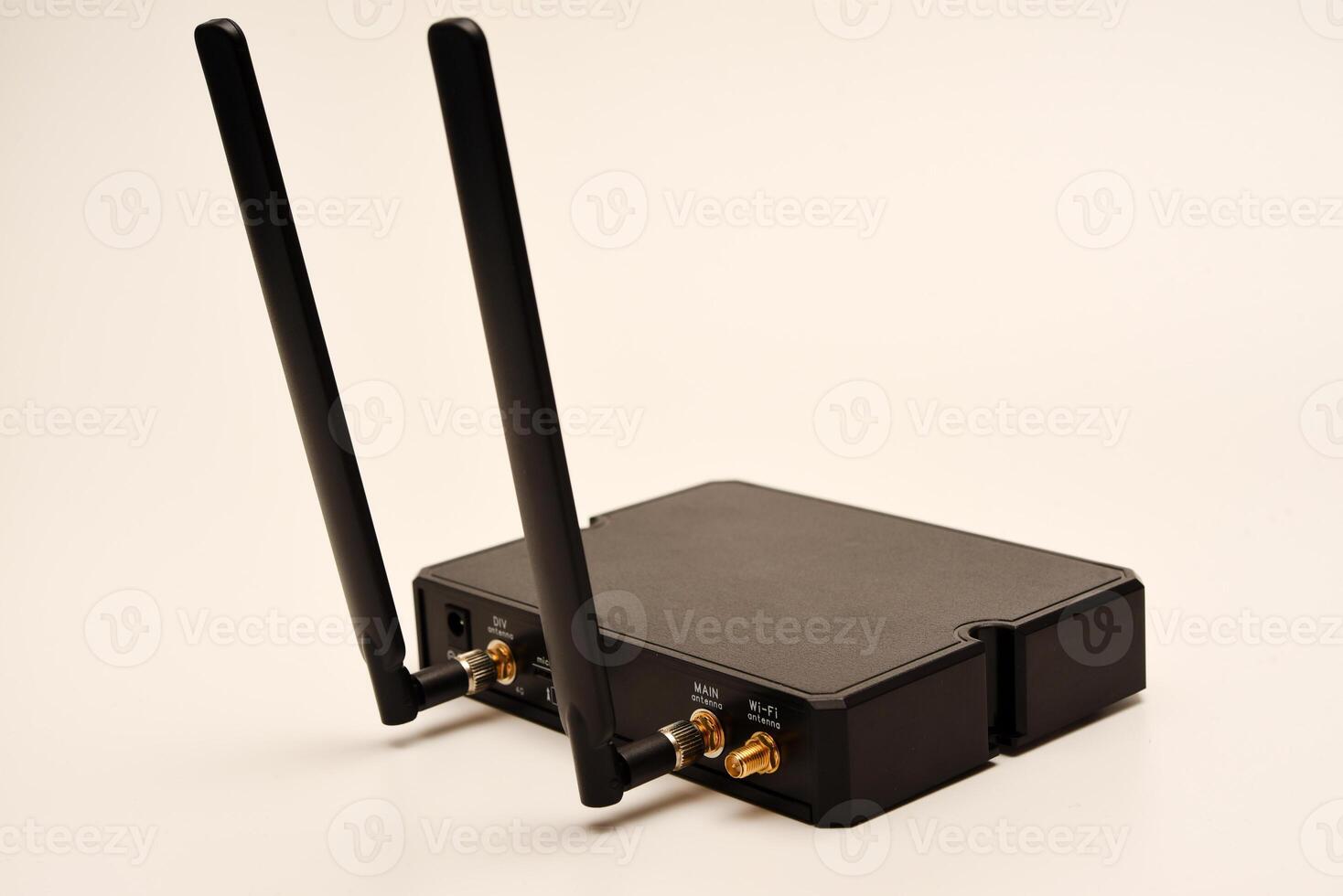 GSM modem. An Internet station with a SIM card. A black router on a white background. photo