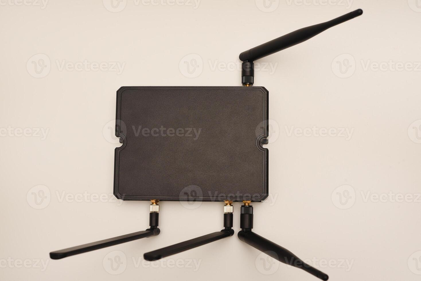 GSM modem. An Internet station with a SIM card. A black router on a white background. photo