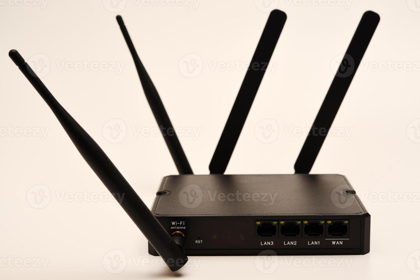 GSM modem. An Internet station with a SIM card. A black router on a white background. photo