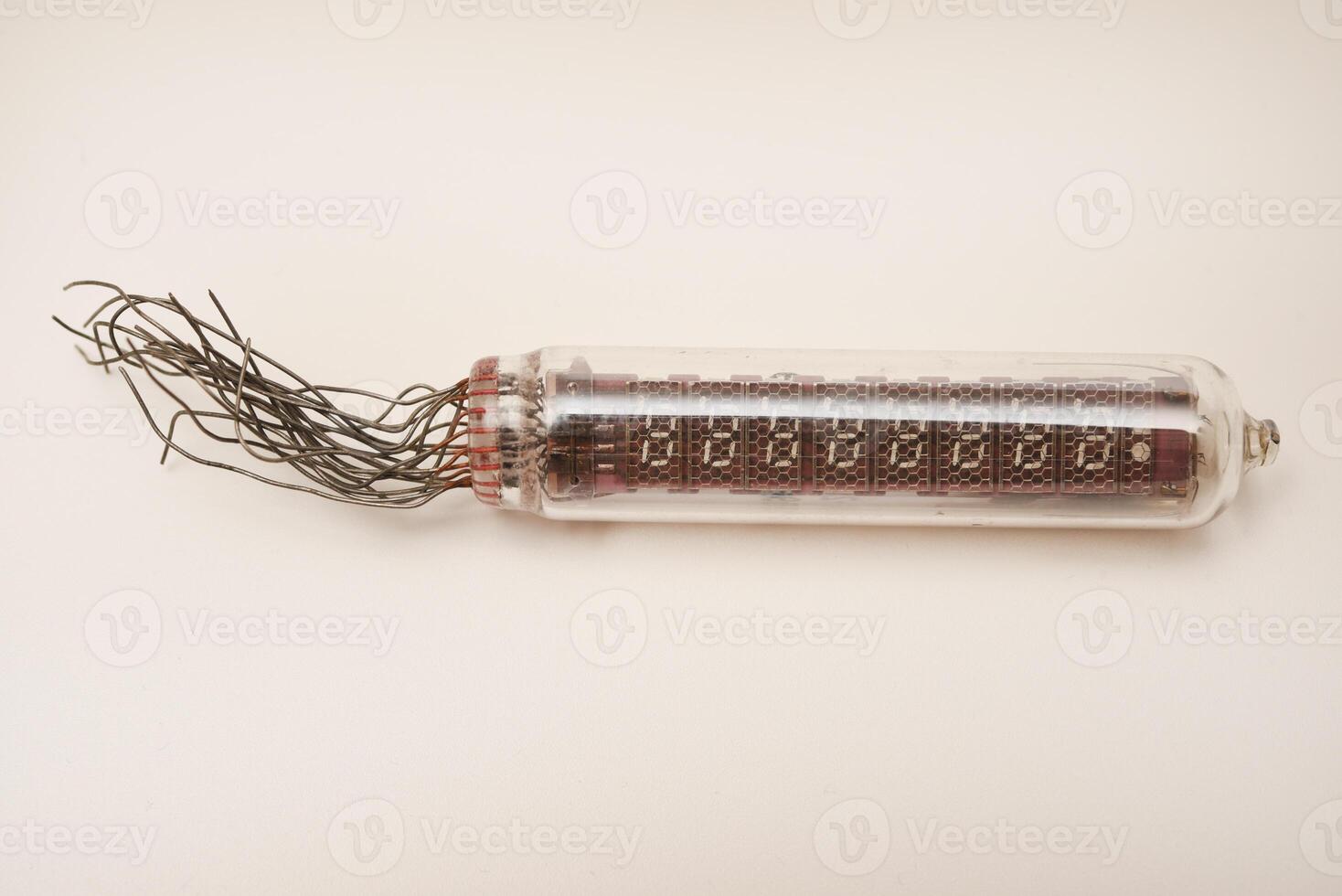 Old lamps from radio electronics. Lamps from calculating devices and lighting. photo