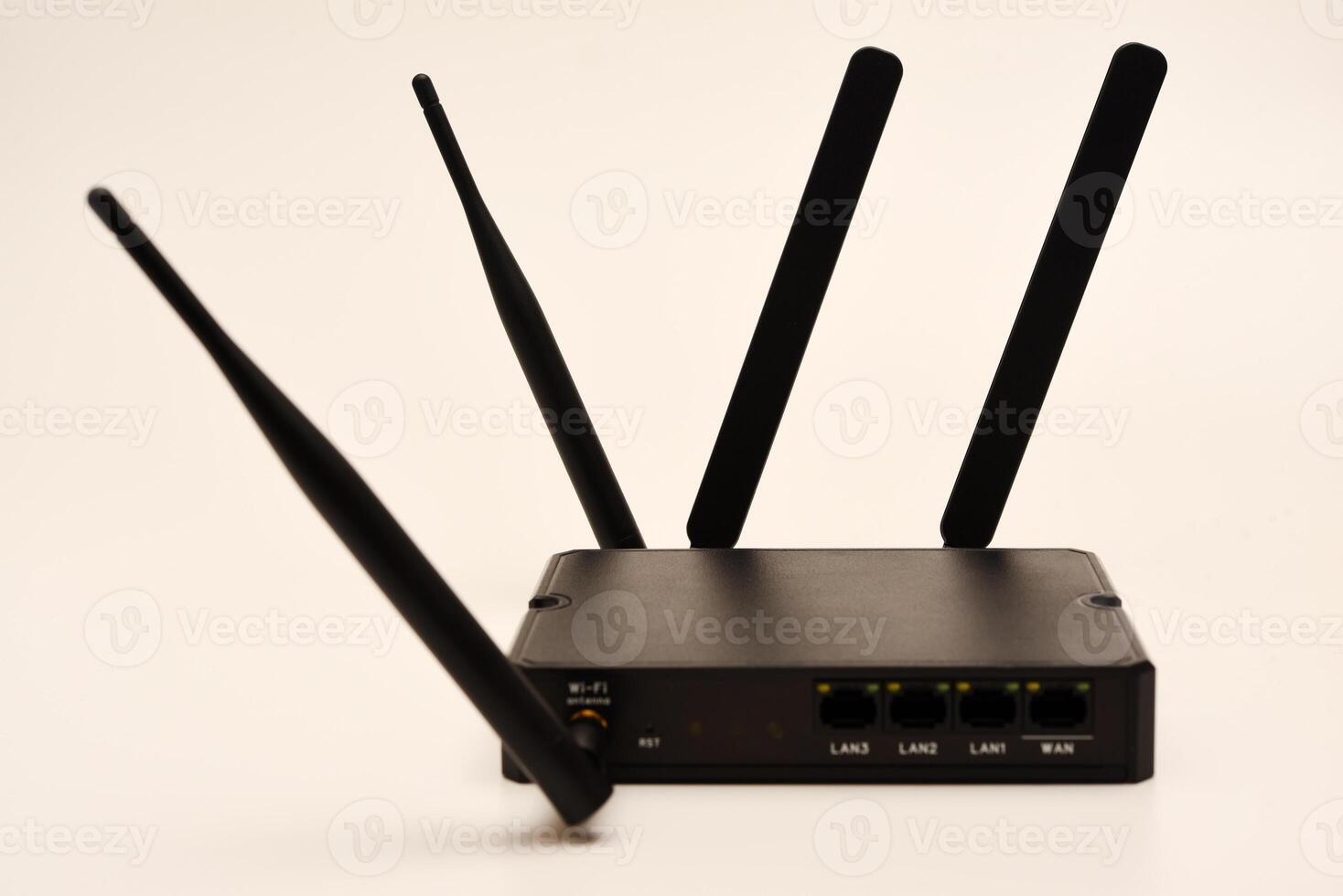 GSM modem. An Internet station with a SIM card. A black router on a white background. photo