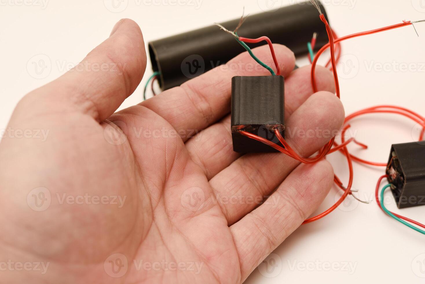 Portable high-voltage voltage generator. Radio components for electronics. photo