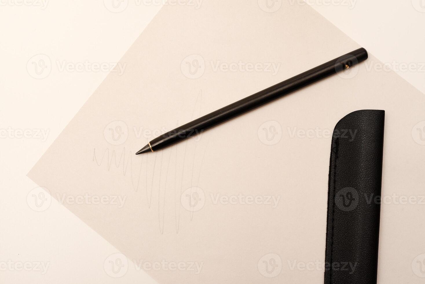 An eternal pencil on a white background. Pencils for writing. photo