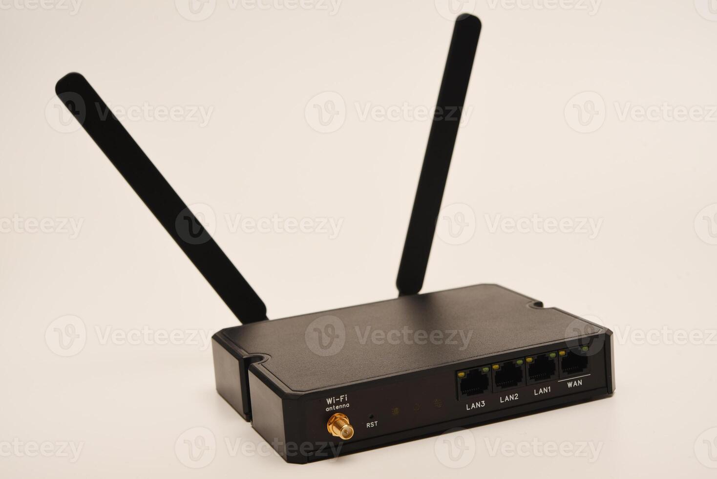 GSM modem. An Internet station with a SIM card. A black router on a white background. photo